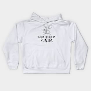 Puzzle - Easily excited by puzzles Kids Hoodie